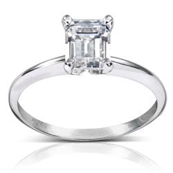 14k White Gold 1ct TDW Diamond Solitaire Engagement Ring (H-I, SI1-SI2)