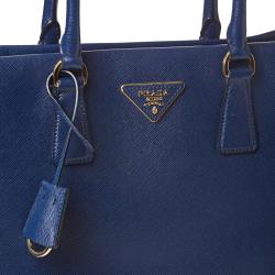 Prada \u0026#39;Saffiano Lux\u0026#39; Navy Blue Leather Tote Bag - 14294558 ...  