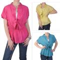 Journee Collection Women's Contemporary Plus Smocked Short-sleeve Top