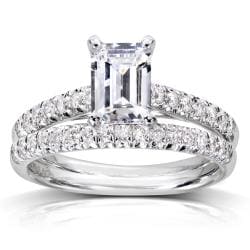 14k White Gold 1 1/3ct TDW Diamond Bridal Ring Set (H-I, SI1-SI2)