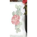 Stamped Perle Edge Pillowcase 2/Pkg-Red Rose