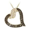 DB Designs 18k Gold/ Silver 5/8ct TDW Brown Diamond and White Topaz Heart Necklace