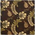 Handmade Botanical Gardens Brown Wool Rug (6' Square)