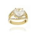 Icz Stonez 18k Yellow Gold Over Silver Cubic Zirconia Ring Set (6 3/5ct TGW)