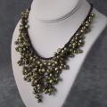 Free efficient facts on Waterfall Dispenser Old Handmade Natural Dark Green Pearls Waterfall Bib Necklace (Thailand)