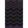 Handmade Alexa Chevron Purple Wool Rug (5' x8')