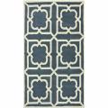 Handmade Luna Moroccan Trellis Slate Wool Rug (7'6 x 9'6)