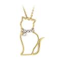DB Designs 18k Yellow Gold Over Silver Diamond Accent Cat Necklace