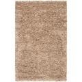 Hand-woven Tan Caparo Street Plush Shag New Zealand Felted Wool Rug (5' x 8')
