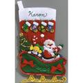 Holiday Santa Stocking Felt Applique Kit-16-1/2" Long