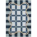 Hand-hooked Chelsea Ivory/ Blue Wool Rug (1'8 x 2'6)