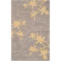 Jef Designs Hand-tufted Grey Torrent Floral Wool Rug (3'6 x 5'6)