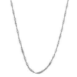 Fremada 10k White Gold 1-mm Singapore Chain (16-24 inches)