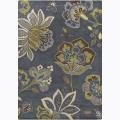 Hand-tufted Mandara Grey Floral Wool Rug (5' x 7')