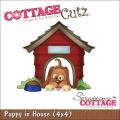 CottageCutz Die 4"X4"-Puppy In House