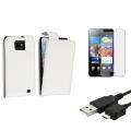 White Case/ LCD Protector/ USB Cable for Samsung Galaxy S II i9100