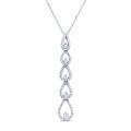 14k White Gold 3/4ct TDW Diamond Journey Drop Necklace (G-H, I1)