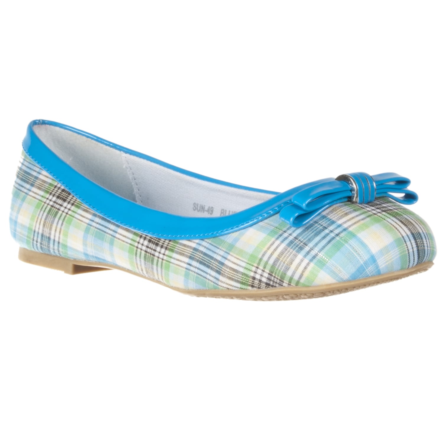 Riverberry Womens Sun Blue Plaid Flats Today $29.99 Sale $26.99