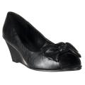 Riverberry Women's 'Network' Black Knot-bow Peep Toes 