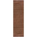 Hand-loomed Brown Striped Casual Haines Wool Rug (2'6 x 8')