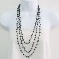 Handmade Black Onyx Cotton Rope Layered Necklace (Thailand)