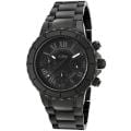 Women's 'Marina' Chrono Black Textured Dial Black Watch 