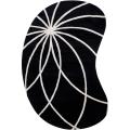 Hand-tufted Contemporary Black/White Adler Wool Abstract Rug (6' x 9' Kidney)