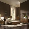 Birken Asymmetric Walnut Retro 5-piece Queen-size Bedroom Set