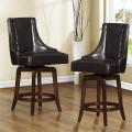 Vella Dark Brown Swivel 24-inch Counter Height Stool (Set of 2)
