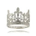 Sterling Silver Diamond Accent Crown Ring