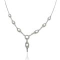 Silver Overlay Diamond Accent Chain Design Necklace