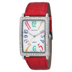 Vernier Woman's Colorful Numerals Coral-Red Watch