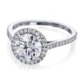 14k Gold Moissanite and 1/4ct TDW Diamond Engagement Ring (G-H, I1-I2)