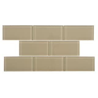 Low Price SomerTile 3x6-inch Reflections Sandstone Glass Mosaic Tile (Case of 64)