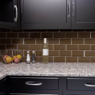 SomerTile 3x6-inch Reflections Earth Glass Mosaic Tile (Case of 64)