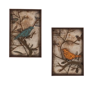 Wilton Vintage Bird Wall Panel 2pc Set