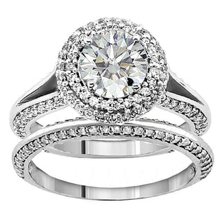 18k14k Gold 2 13ct TDW Diamond Halo Bridal Ring Set (F-G, SI1-SI2 ...