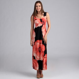 24/7 Comfort Apparel Women's Floral Print Maxi Dress