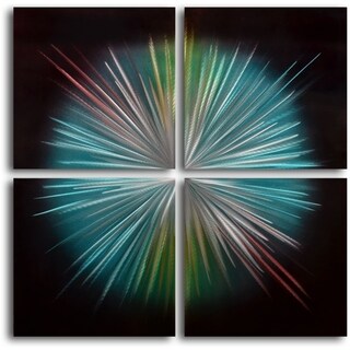 Metal Wall Art 'Kaleidascope Star' 4-piece Handmade Sculpture Set