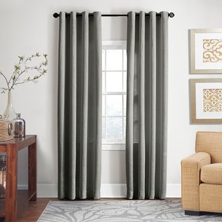 Grand Luxe Grey All Linen Gotham Grommet Window Panel