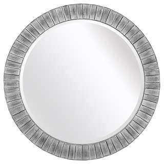 Find Cheap Price Lyone 34-inch Round Powdered Silver Mirror with Bevel