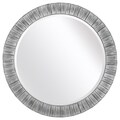 Lyone 34-inch Round Powdered Silver Mirror with Bevel