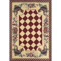 Rooster Red Indoor Rug (3'3 x 5')