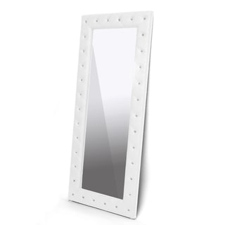 Stella Crystal Tufted Modern Floor Mirror