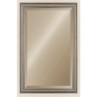 Wave Collection 26-Inch x 41-Inch Etched Silver 2.5-Inch Framed Wall Mirror