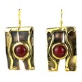Handmade Carnelian Mountain Brass Earrings (South Africa)