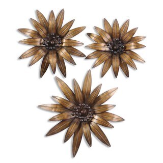 Find Shop Golden Gazanias Metal Wall Art (Set of 3)