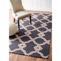 Rug Collective Handmade Marrakesh Trellis Charcoal Wool Rug (7'6 x 9'6)