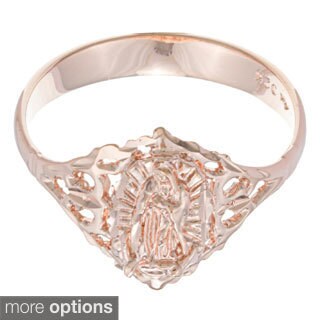 Sterling Essentials Sterling Silver Guadalupe Engraved Ring