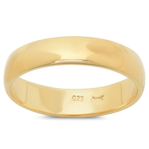 Sterling Essentials Sterling Silver Domed Wedding Band 4 mm